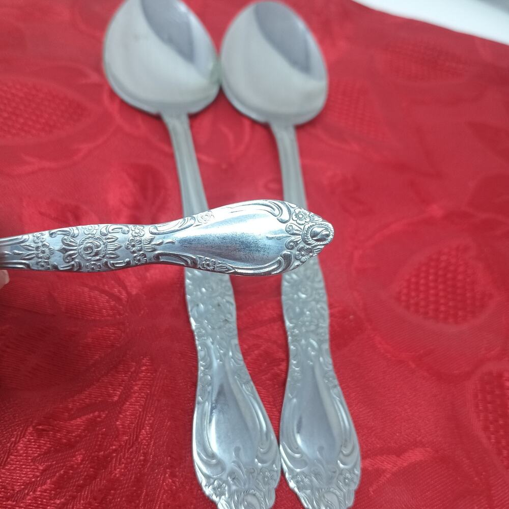 3X Serving Spoons Vintage Oneida Carolina Northland Korea Stainless Sugar